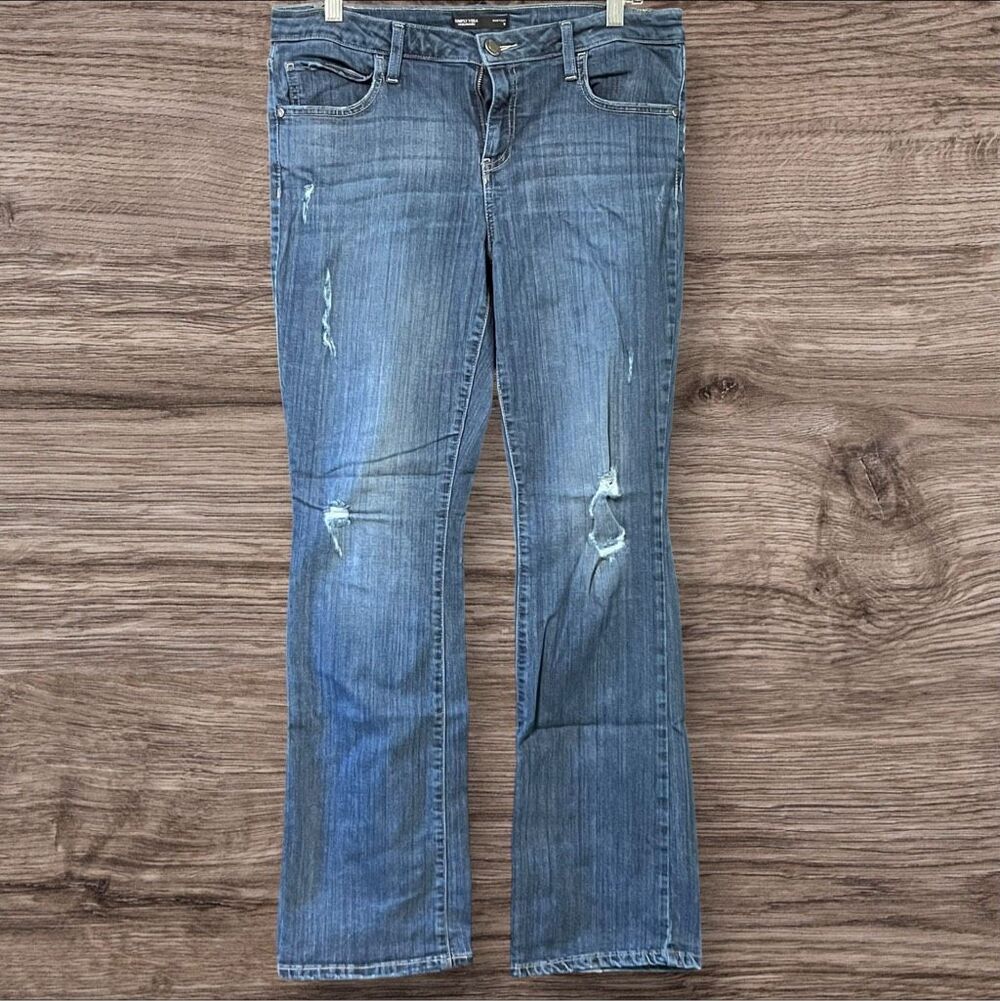 ☑️ Simply Vera Vera Wang Distressed Bootcut Jeans Y2K Grunge Size 12